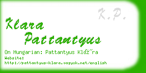 klara pattantyus business card